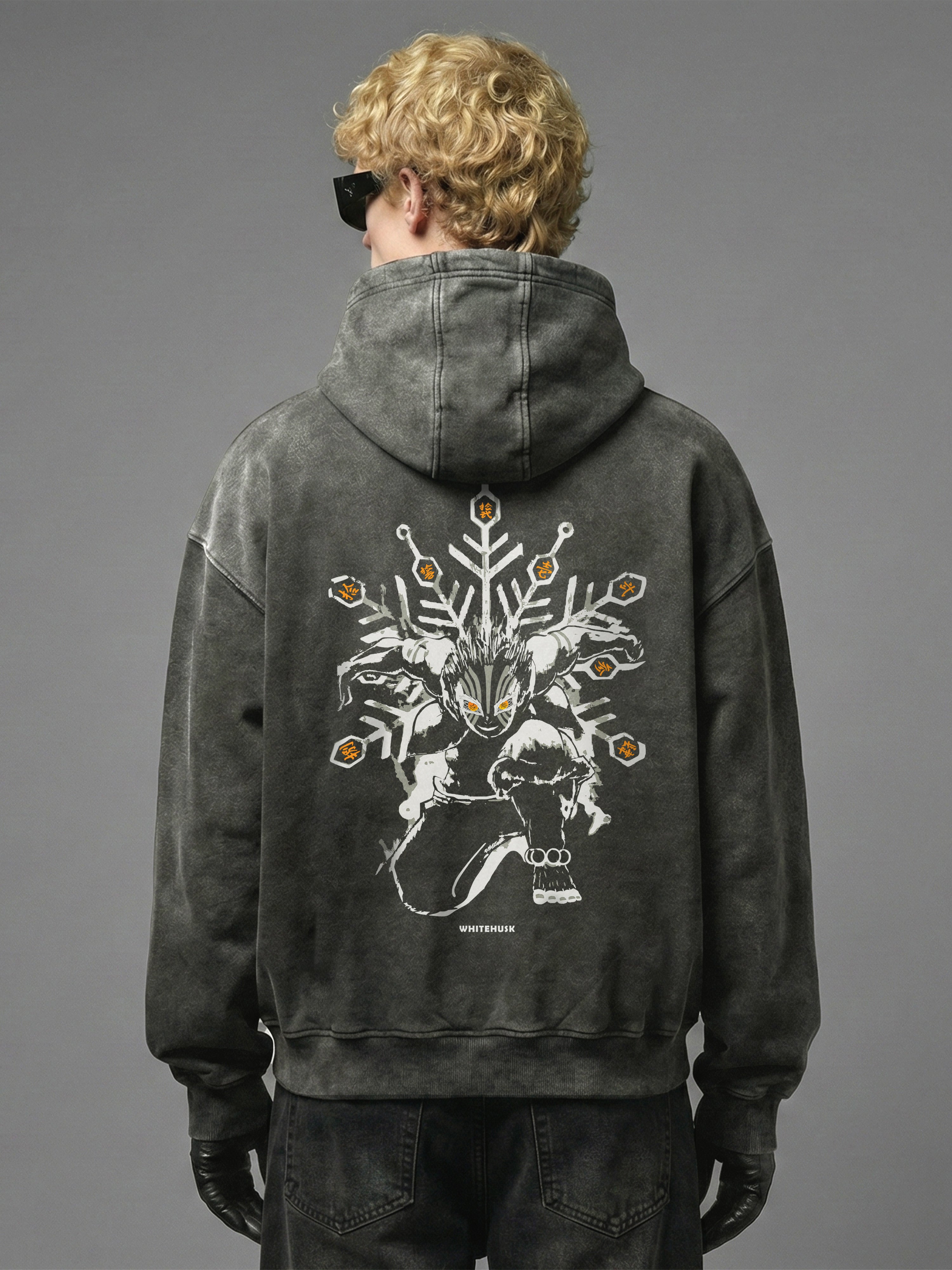 Akaza - Demon Slayer - Acid Washed Hoodie