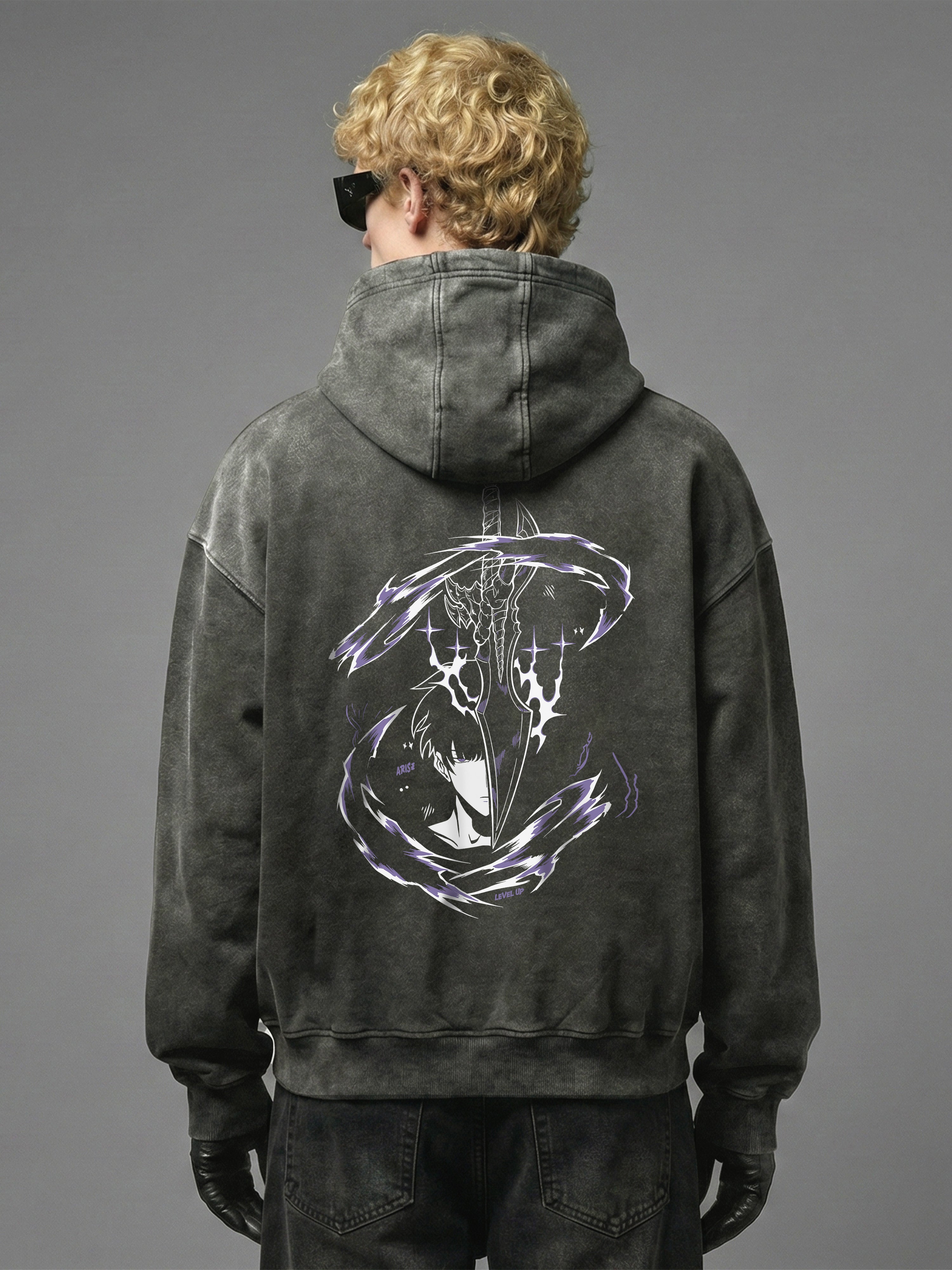 Jin Woo - Solo Leveling - Acid Washed Hoodie