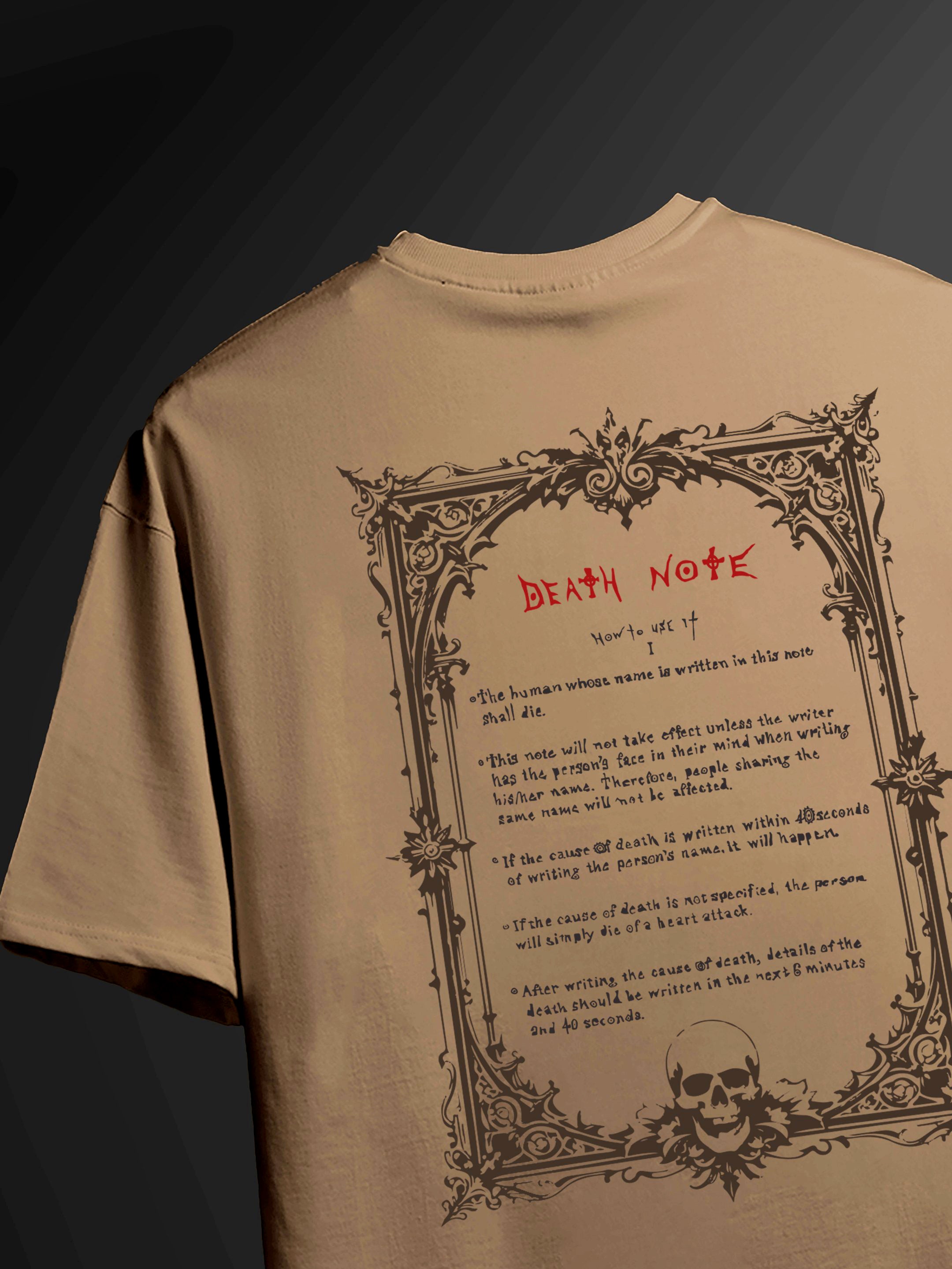 Note Merch Death Note - Oversized T-shirt – White Husk