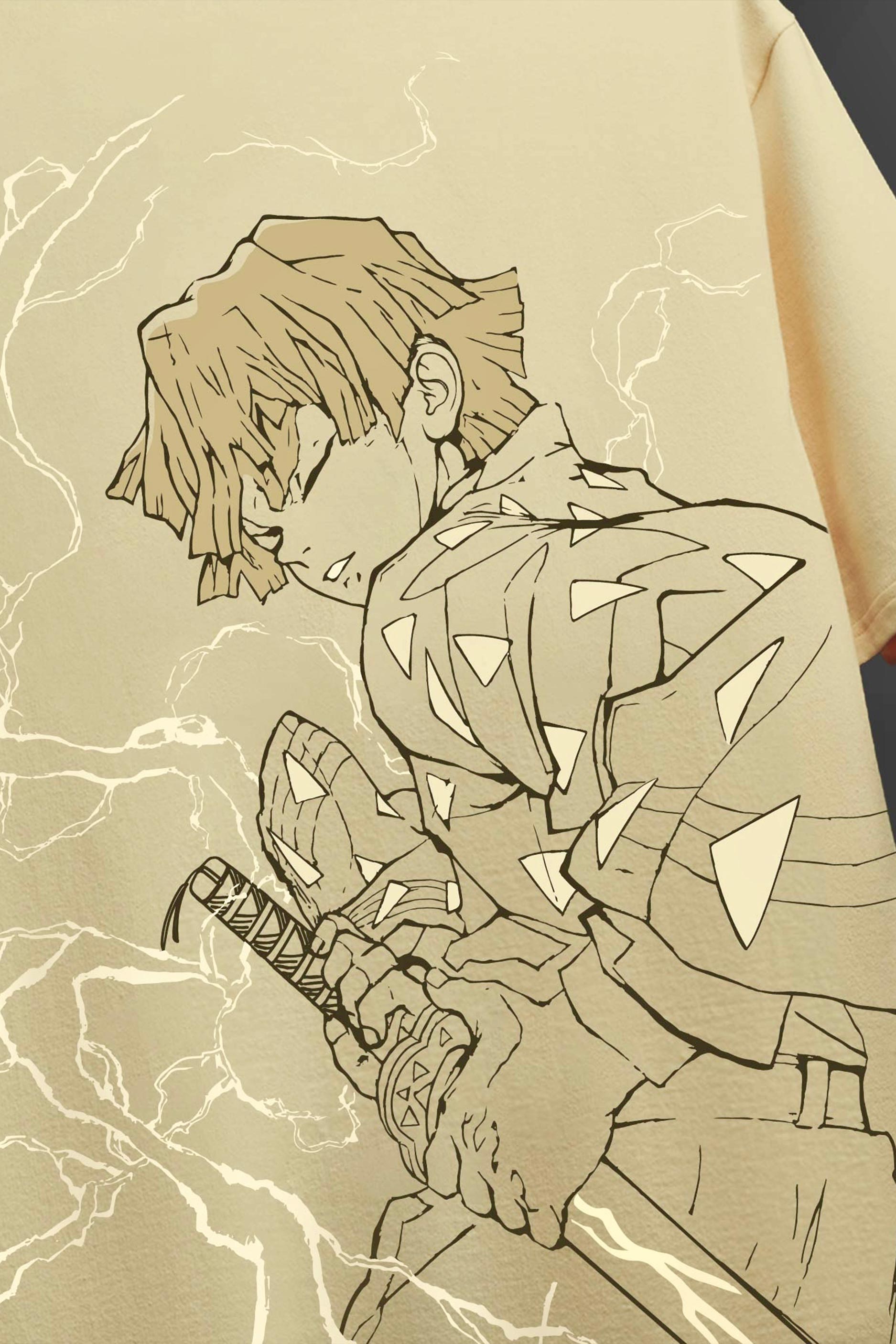 Zenitsu Thunder Breathing - Demon Slayer - Oversized Tshirt