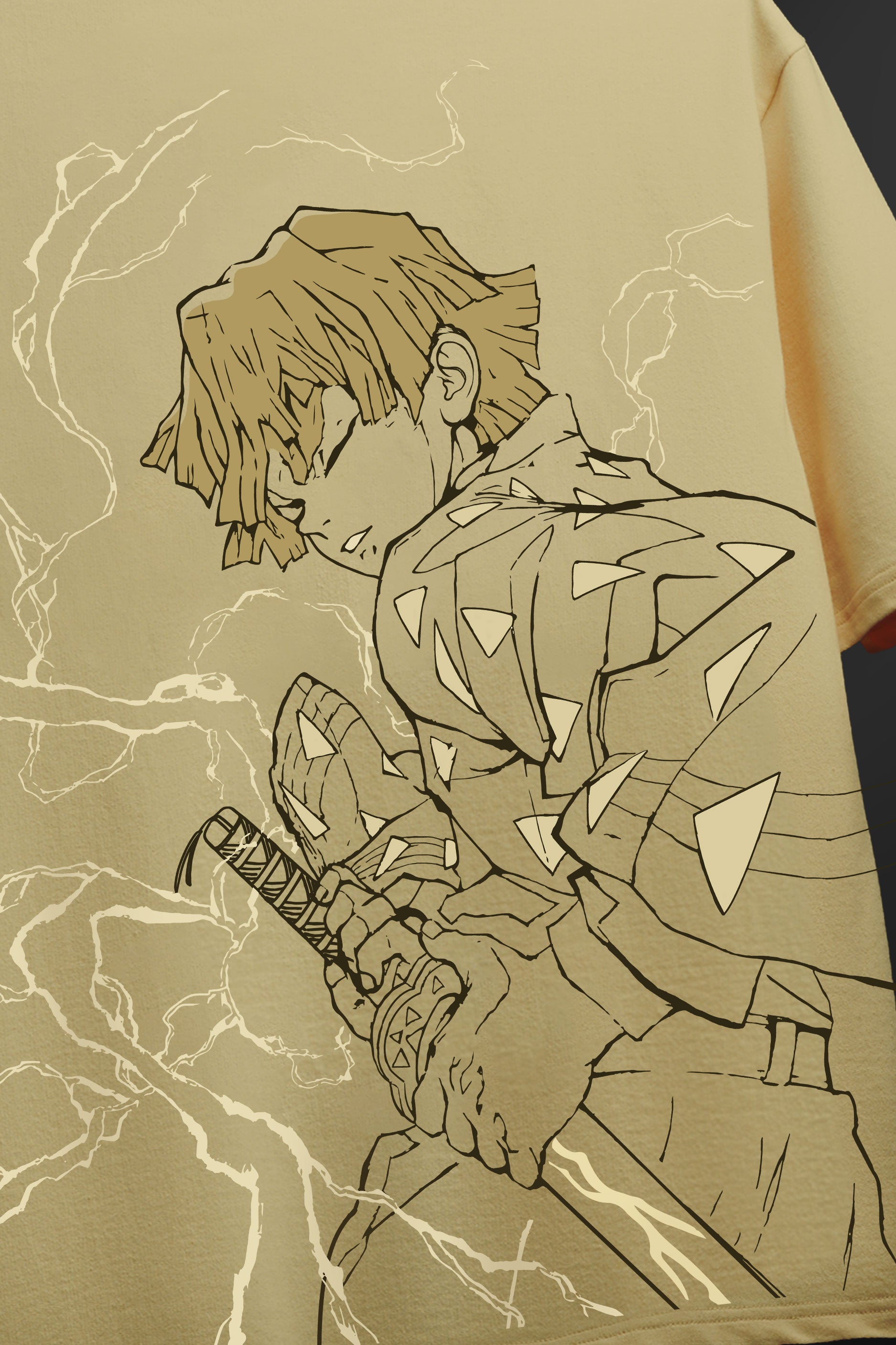 Zenitsu Thunder Breathing - Demon Slayer - Oversized Tshirt