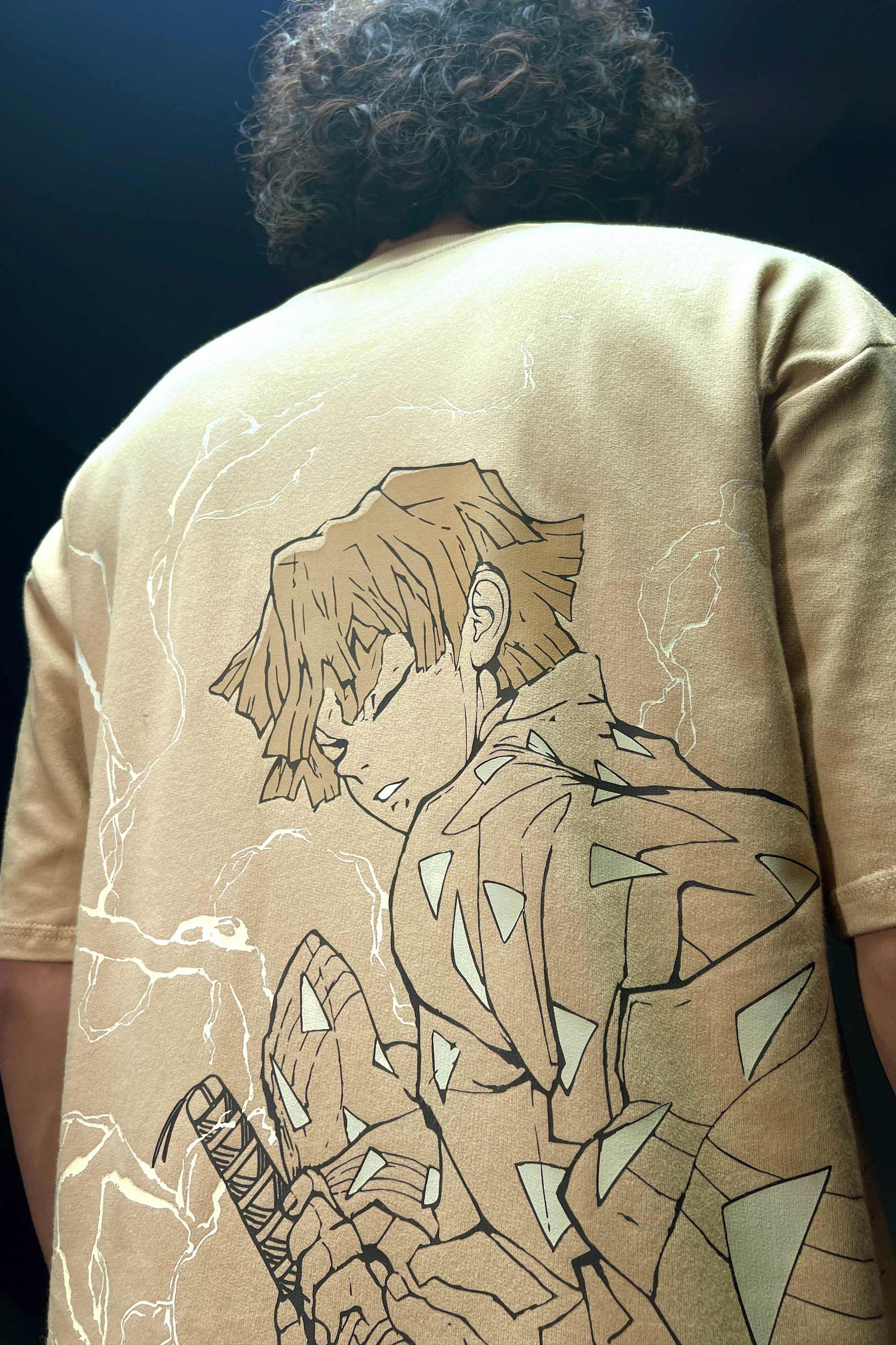 Zenitsu Thunder Breathing - Demon Slayer - Oversized Tshirt